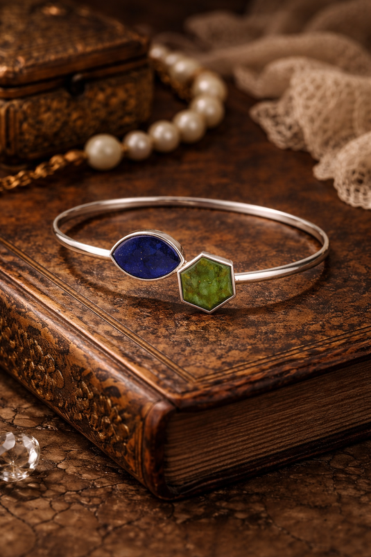 Lapis & Bamyan Turquoise Matrix Cuff