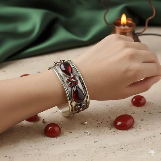 Red Drop Bronze Cuff