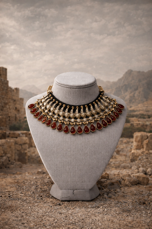 Necklace with Dangle Drop Earrings | Afghani Jewelry Set