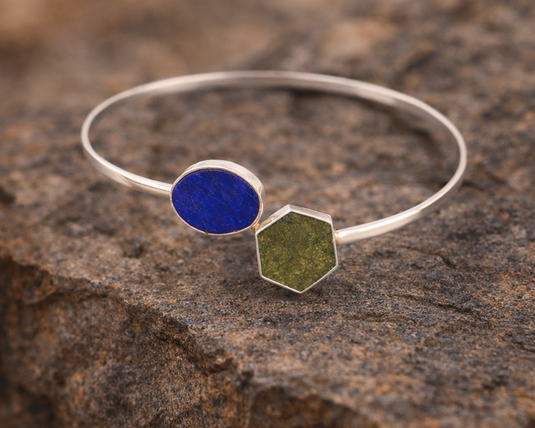 Lapis & Bamyan Turquoise Matrix Cuff